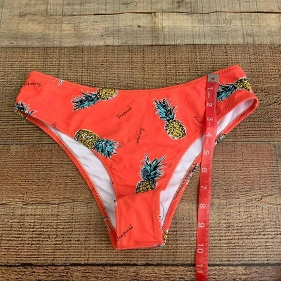 Cupshe womens coral pink pineapple bikini swimsuit bottom - S - Picture 7 of 7